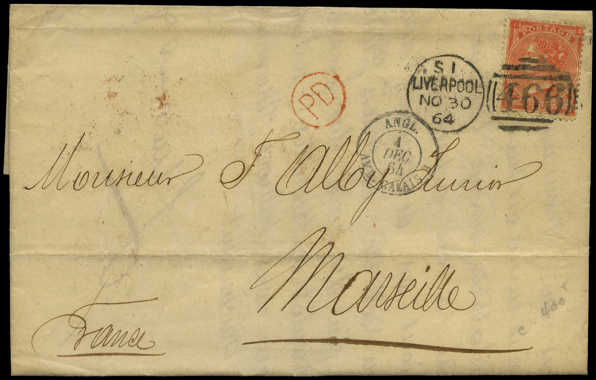 1864 (30 Nov) entire letter addressed to...