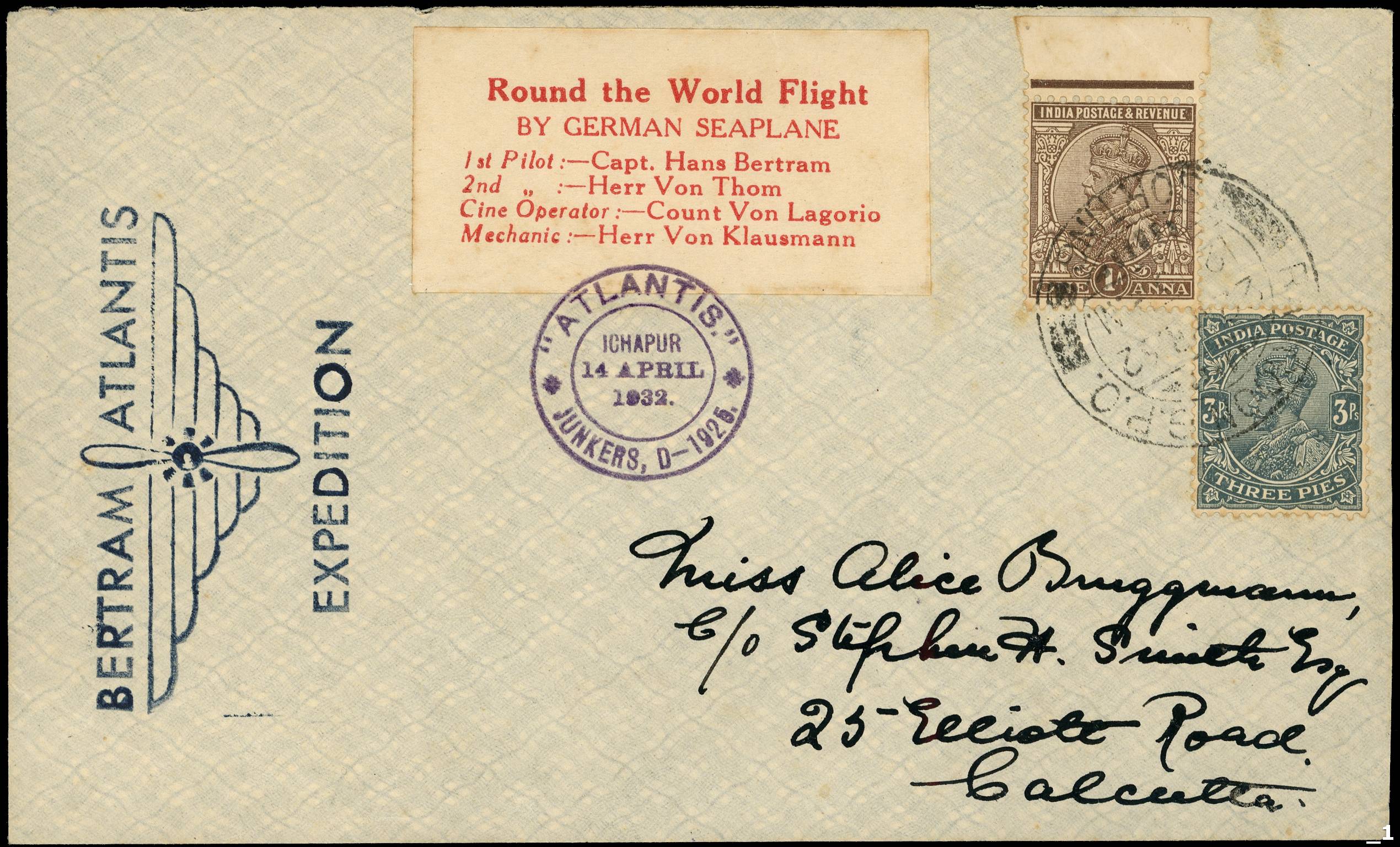 Indian 1932 airmail envelope...