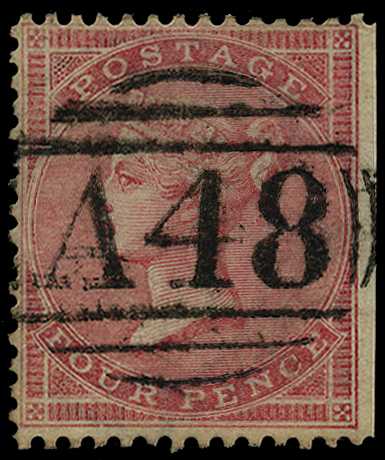 GB USED ABROAD: 1859 Hope Bay “A48” numeral on...