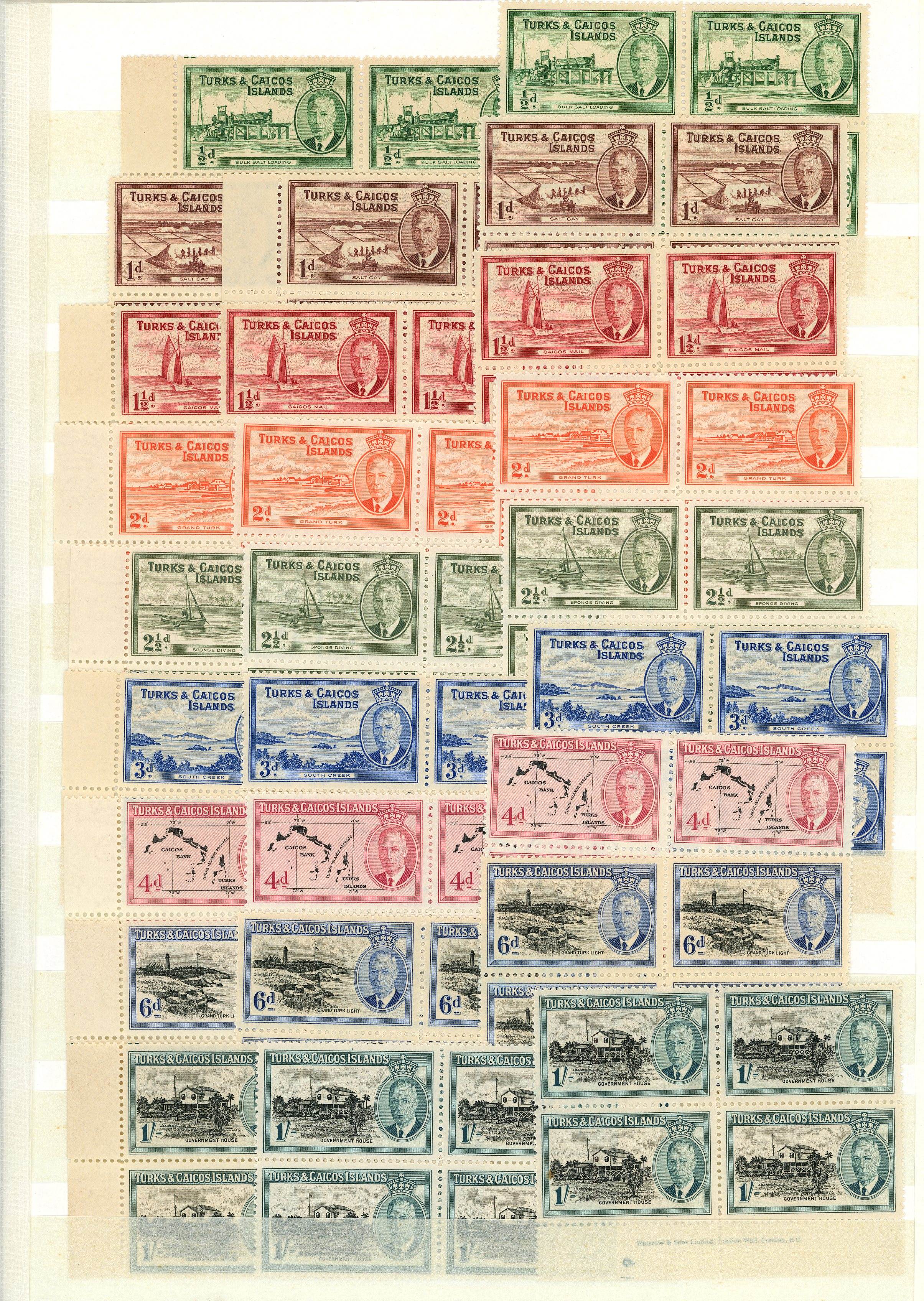 Turks & Caicos Islands SG 221-233 blocks mint