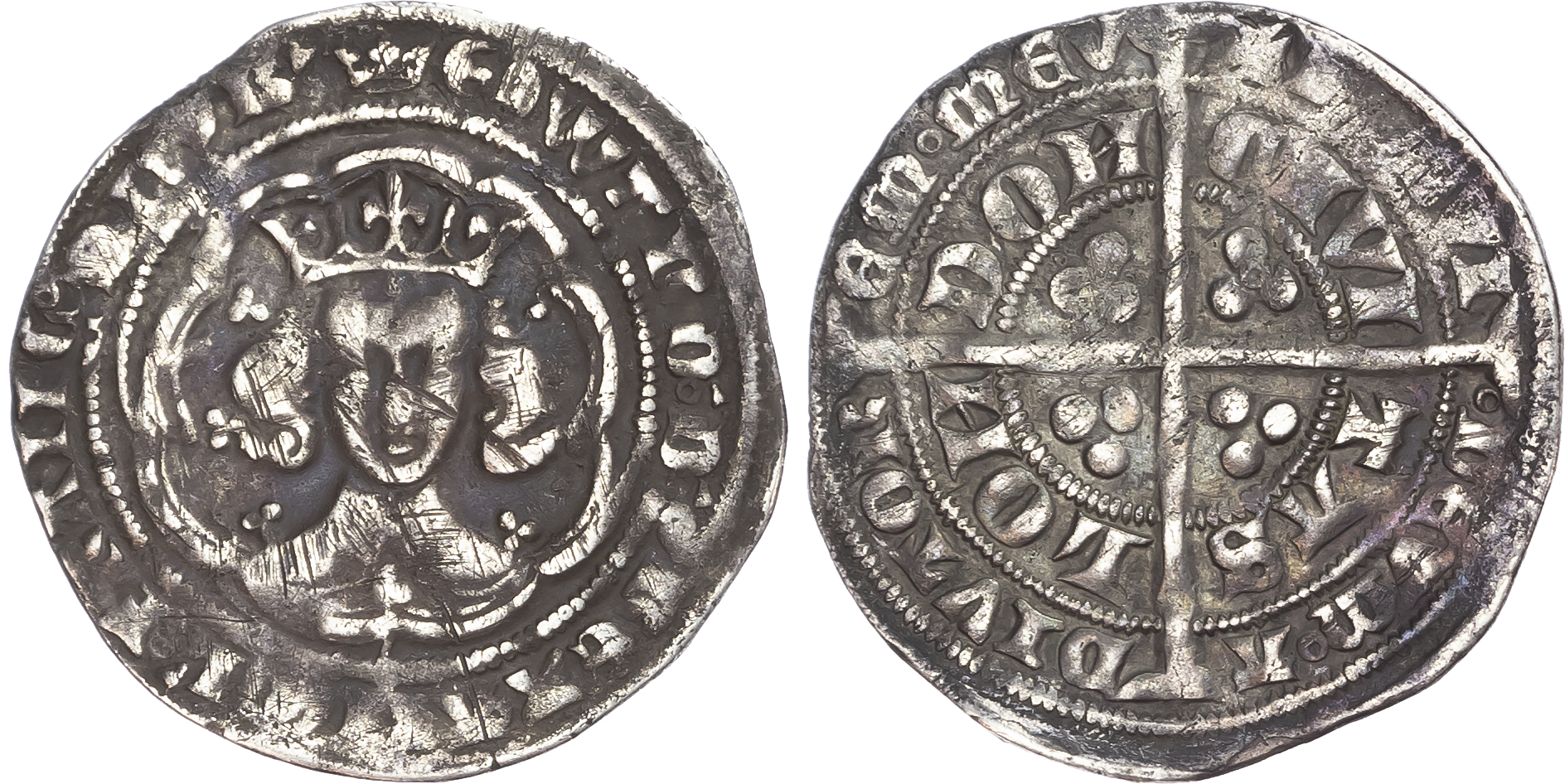 Edward III (1327-1377), Groat, fourth coinage, pre-treaty period , series F/G mule (1356-61).