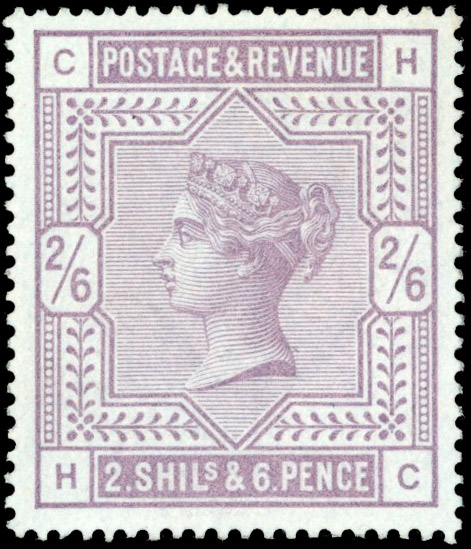 GB SG 179a 1883 2s6d on blued paper error mint