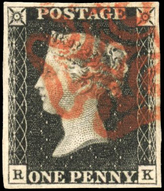 GB 1840 1d black Plate 4, very fine used, SG 2