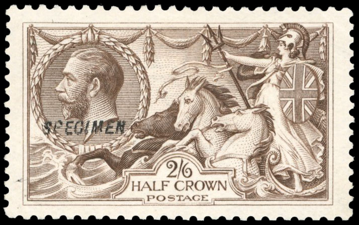 GB SG 413as 1919 2s6d Seahorse SPECIMEN