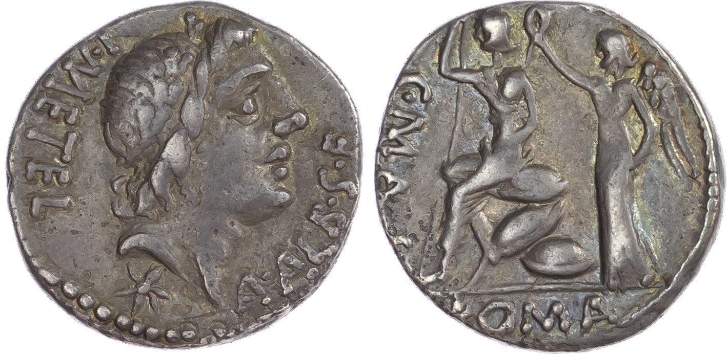 C. Publicius Malleolus, A Postumius Sp. f. Albinus and L. Metellus (96 BC) AR Denarius, Rome, 3.95g. L METEL A ALB S F,