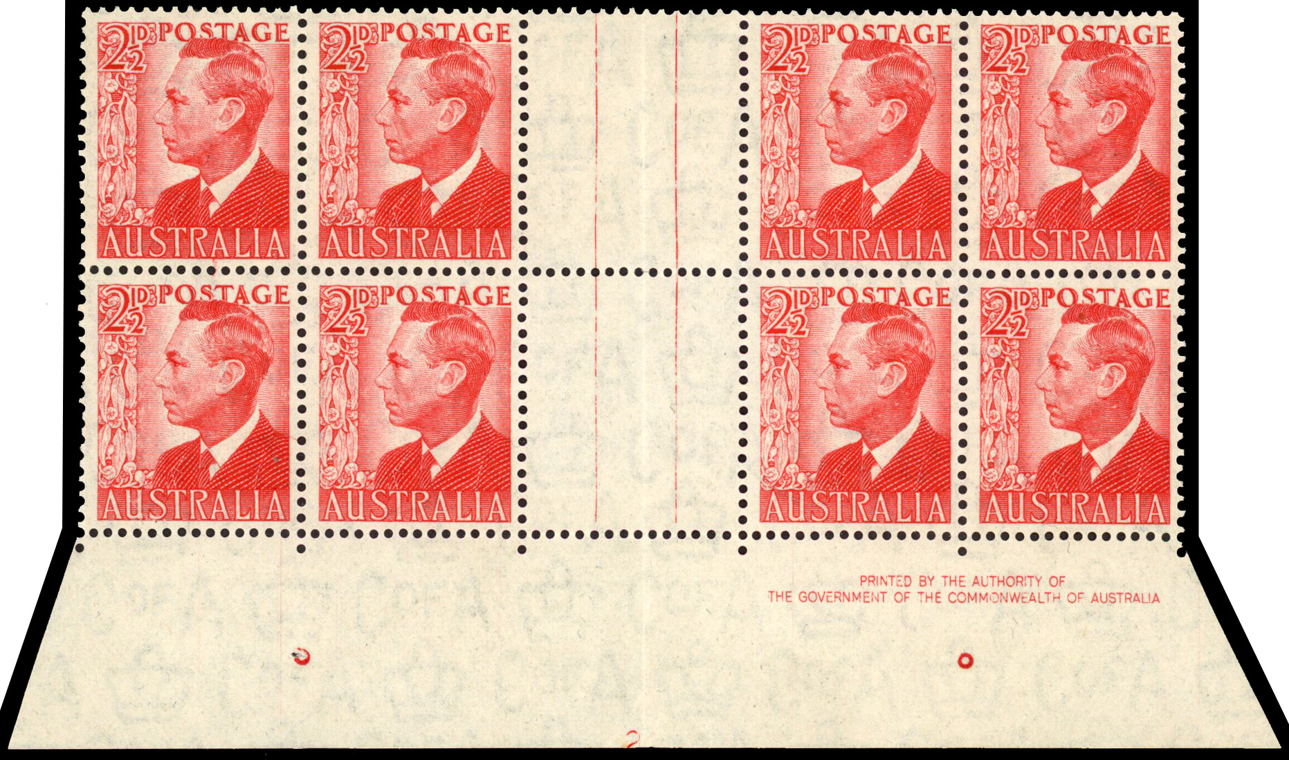 Australia SG 234 Plate 2 block mint