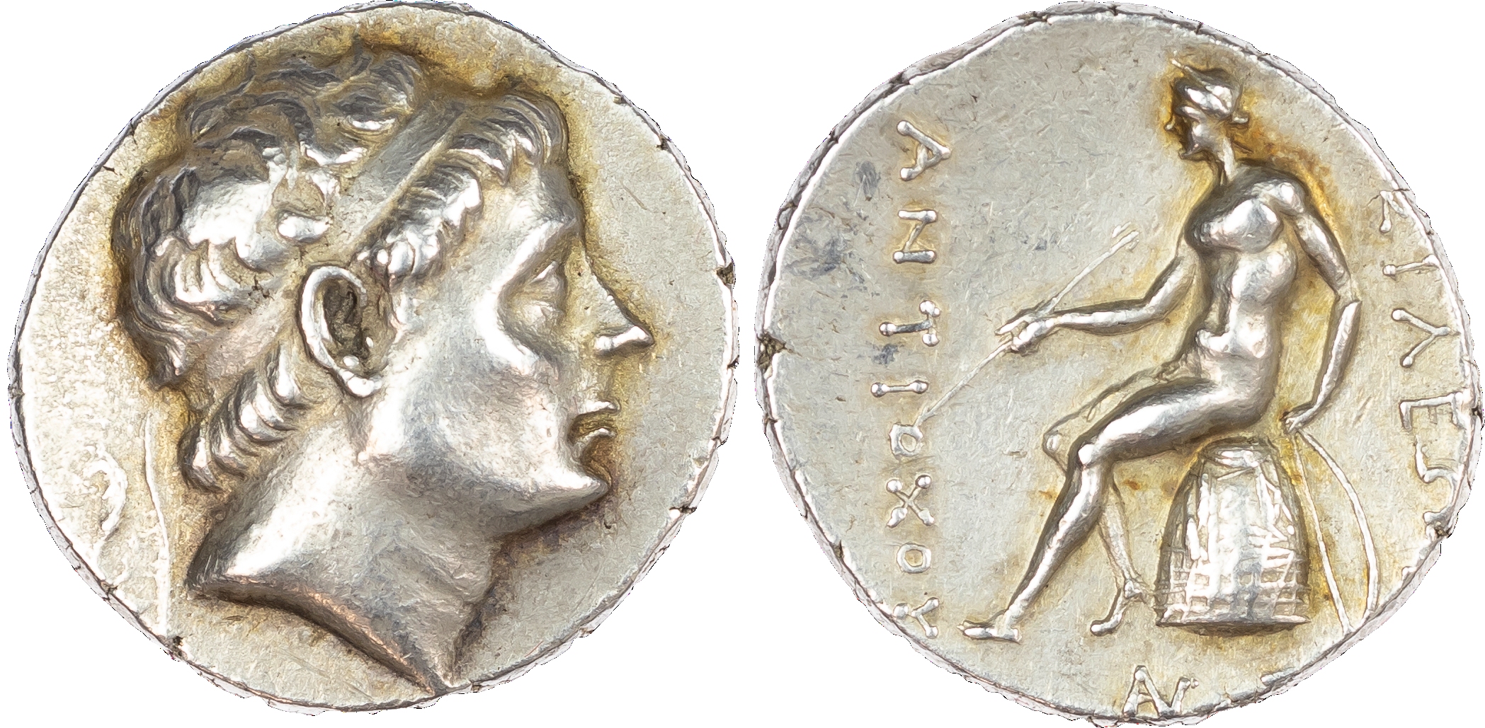 Seleucid Empire, Antiochos II Theos (261-246 BC) AR Tetradrachm, mint of Sardis, 17.15g. Diademed head of Antiochos I facing