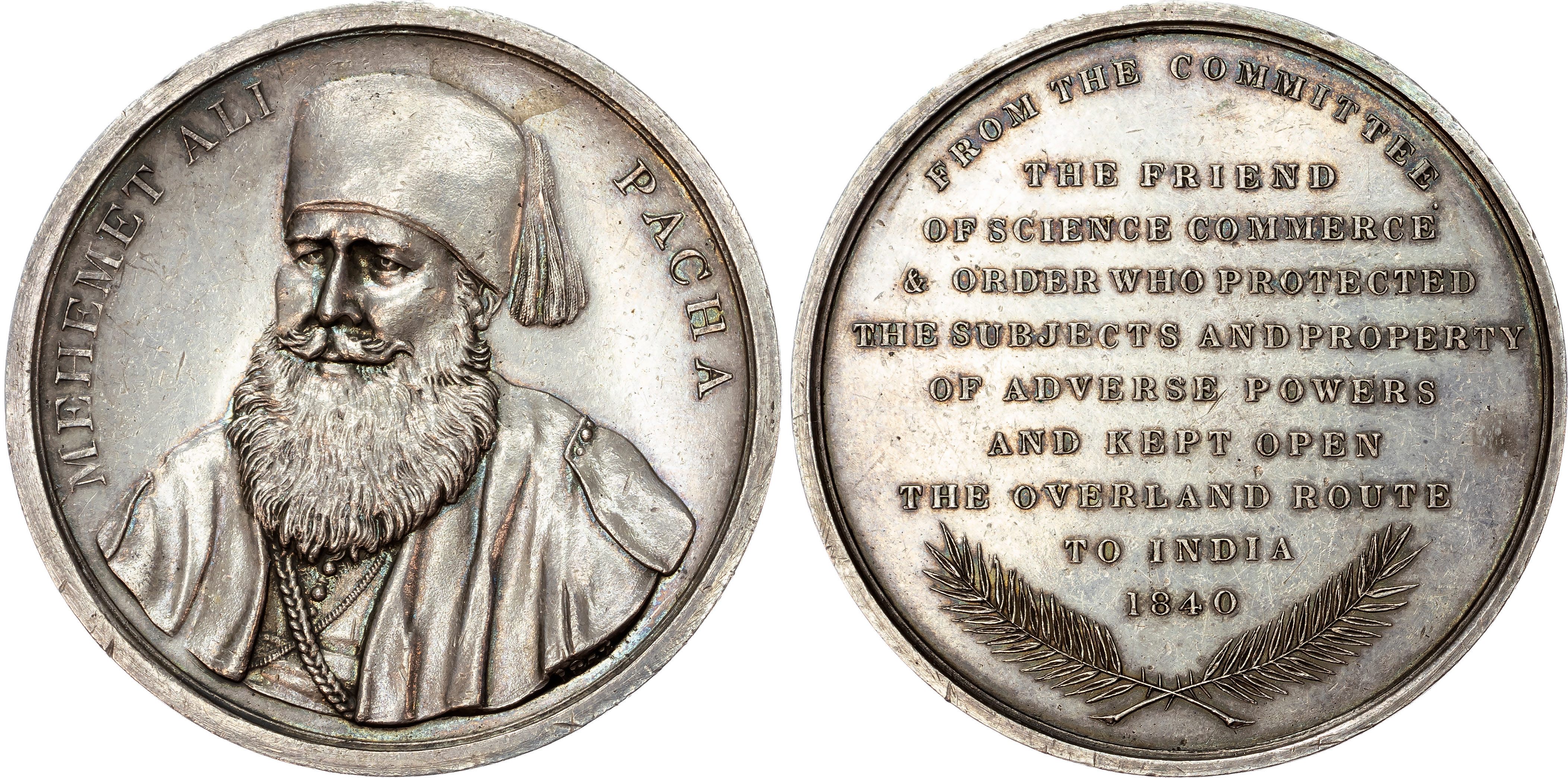 Egypt, Pasha Muhammad Ali (1805-1848), The Overland Route to India, silver medal.