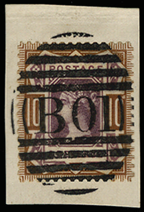 Great Britain 1890 10d "Jubilee" Colour Trial (Line Perf 14). Very fine perforated colour trial on white, gummed, …