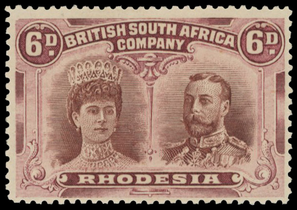 6d red-brown and maroon RSC G, position 40 mint