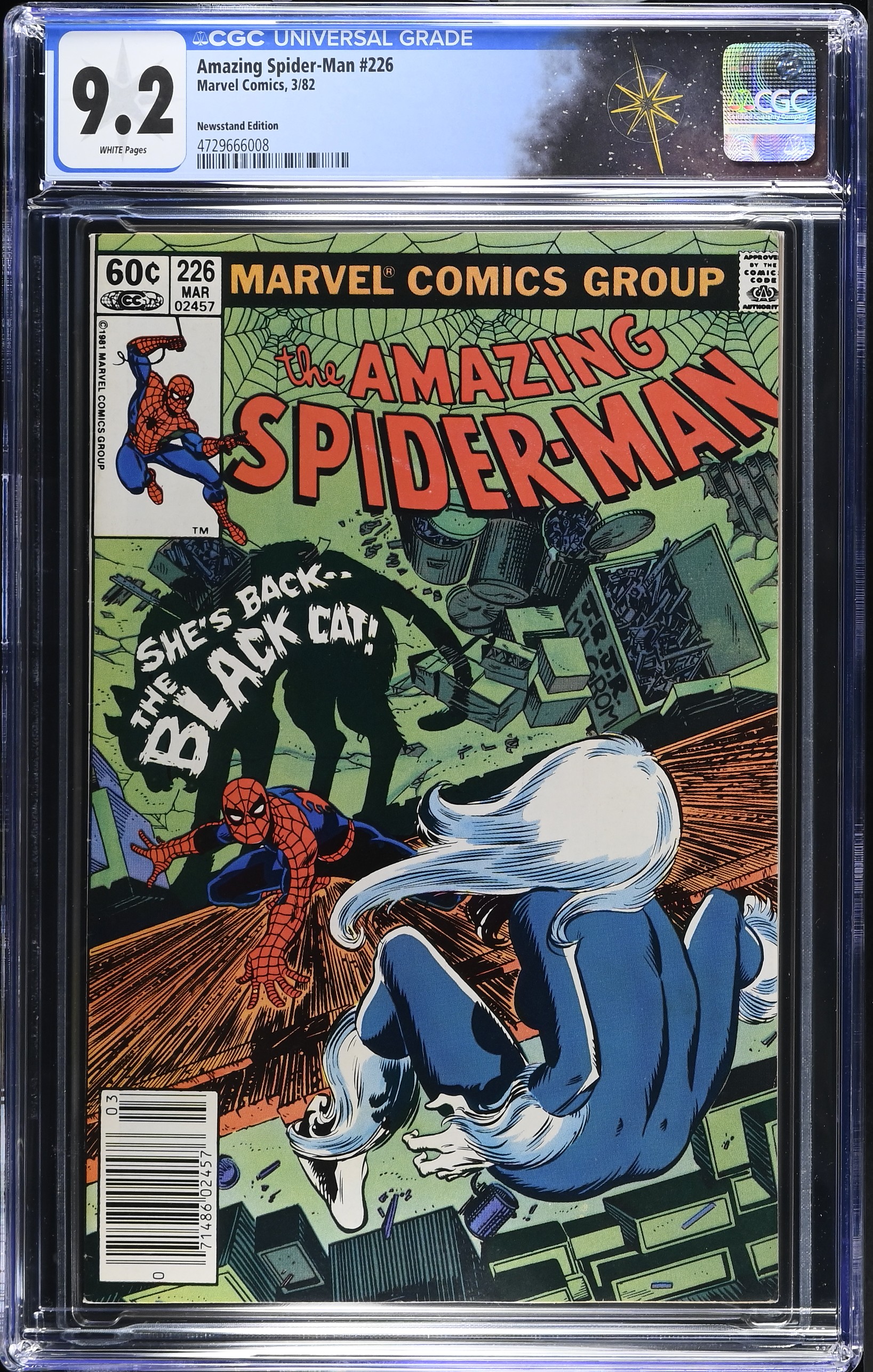 Amazing Spider-Man #226 & #227 CGC 9.2 & 9.0 Covers by John Romita Jr. Newsstand Editions (Marvel Comics, 1982) White Pages