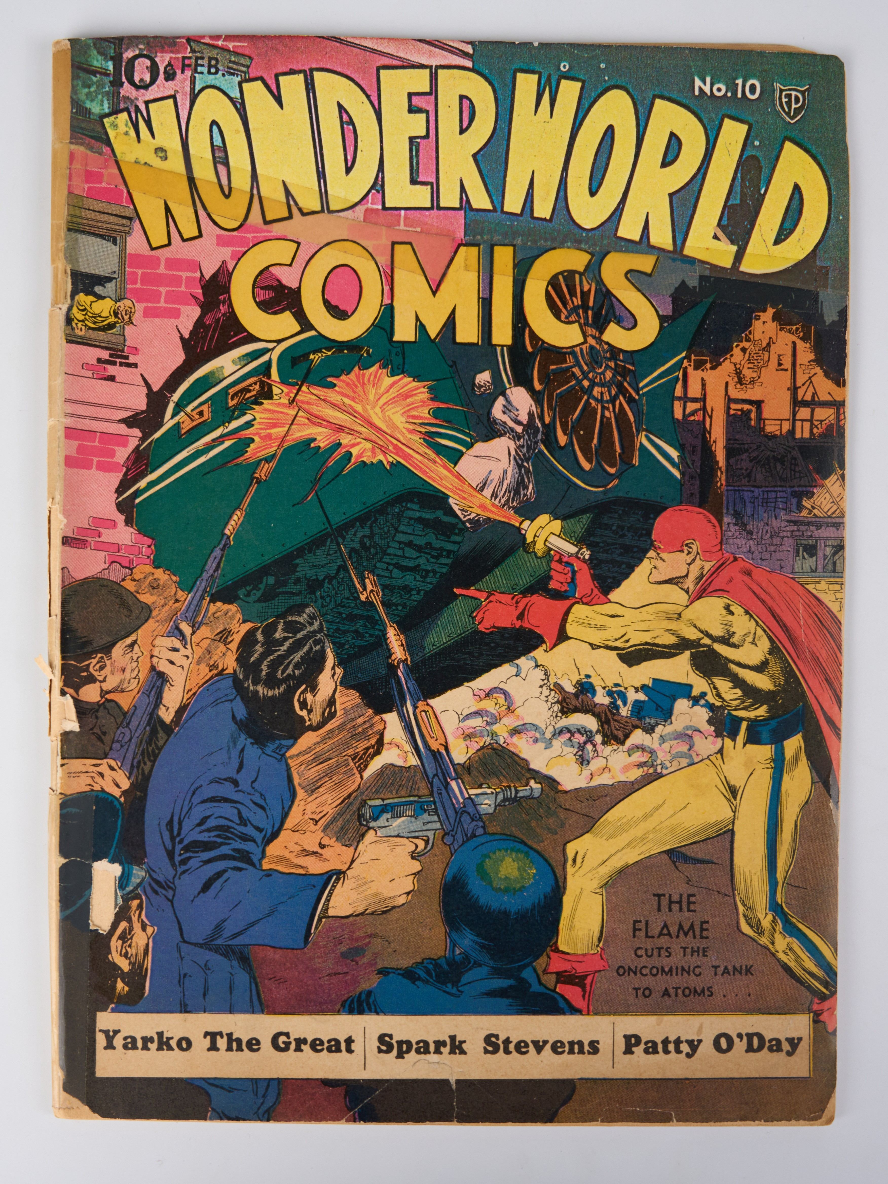 Wonderworld Comics #10 Cover by Lou Fine (Fox, 1940) Restored: Married Cover & New Staples