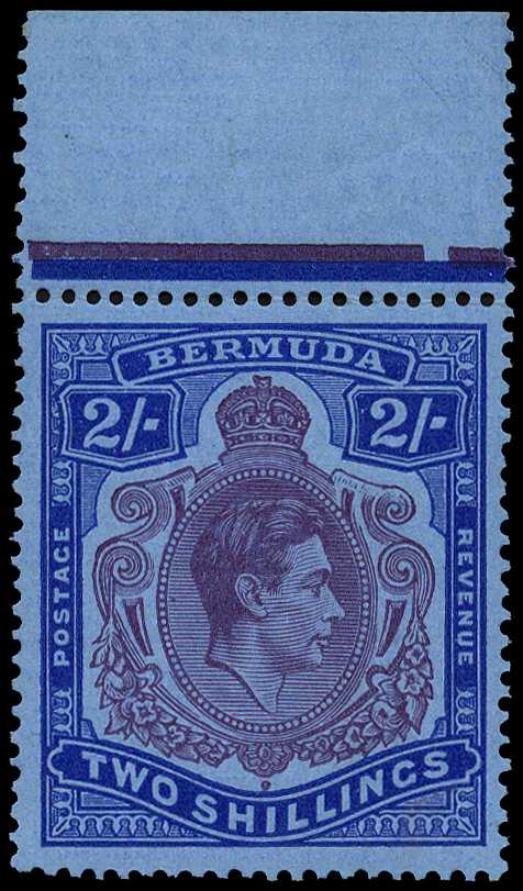 1943 (Mar.) 2/- top marginal with the major...