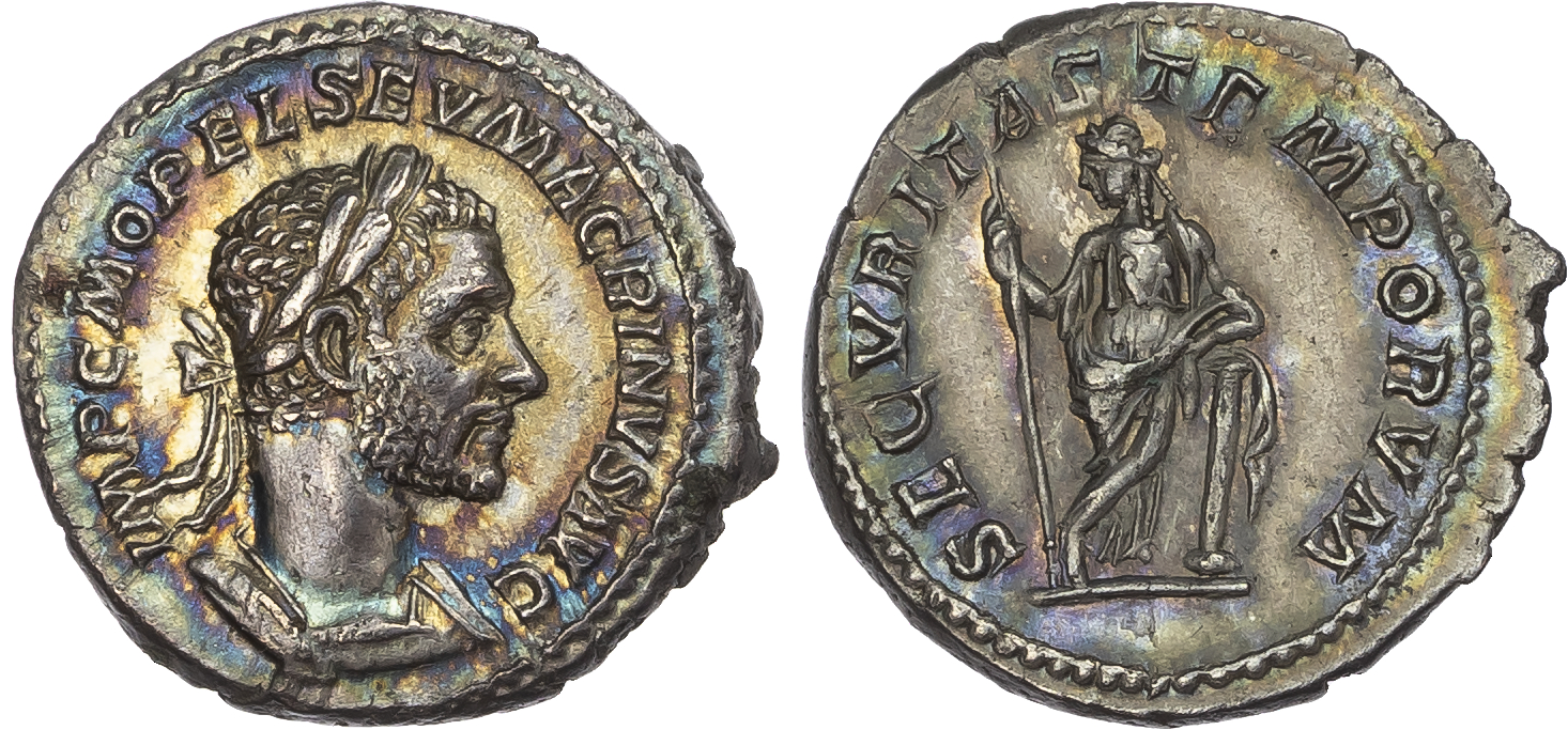 Macrinus (AD 217-218) AR Denarius, Rome, AD 217, 3.32g. 