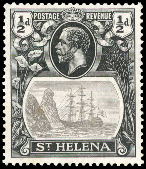 St Helena SG 97agw Broken Mast with inverted watermark mint