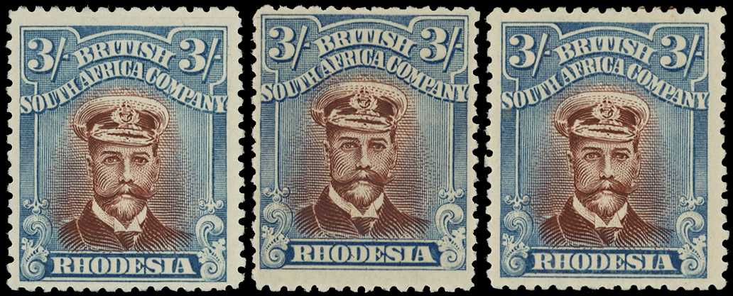 1922-4 3/- Head Die IIIB, perf 14, white...