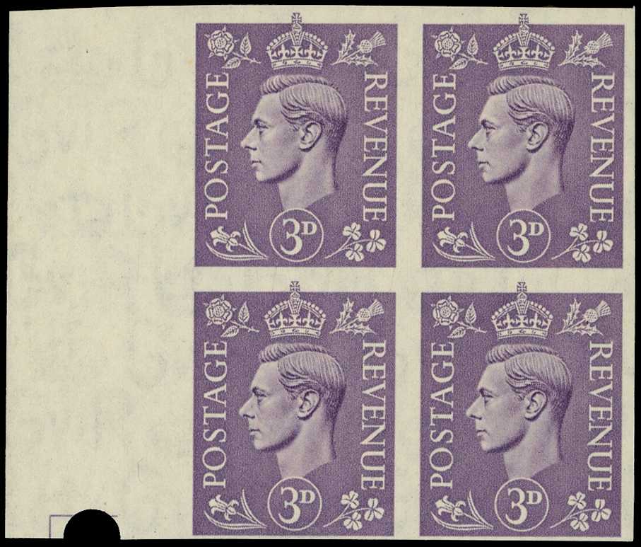 1941 3d pale violet imperforate imprimatur...
