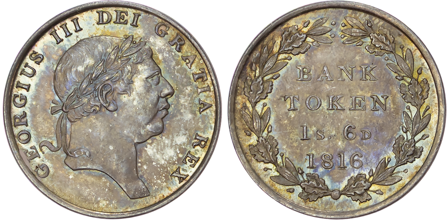 George III (1760-1820), Bank of England Issue (1804-1816), AR Eighteenpence, 1816.