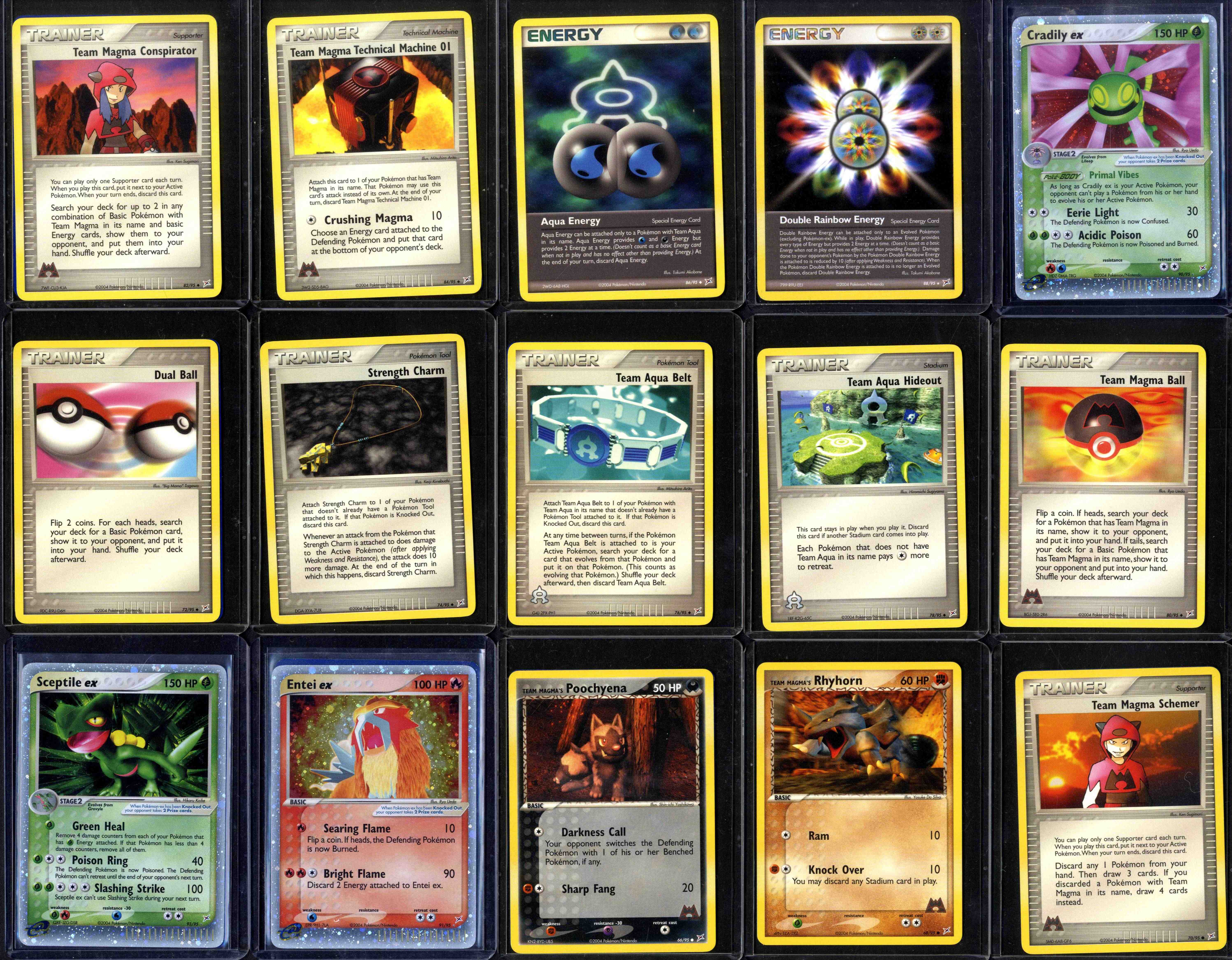 Pokémon TCG - EX Team Magma vs Team Aqua Master Set #185 Cards - All EX & Secrets. 