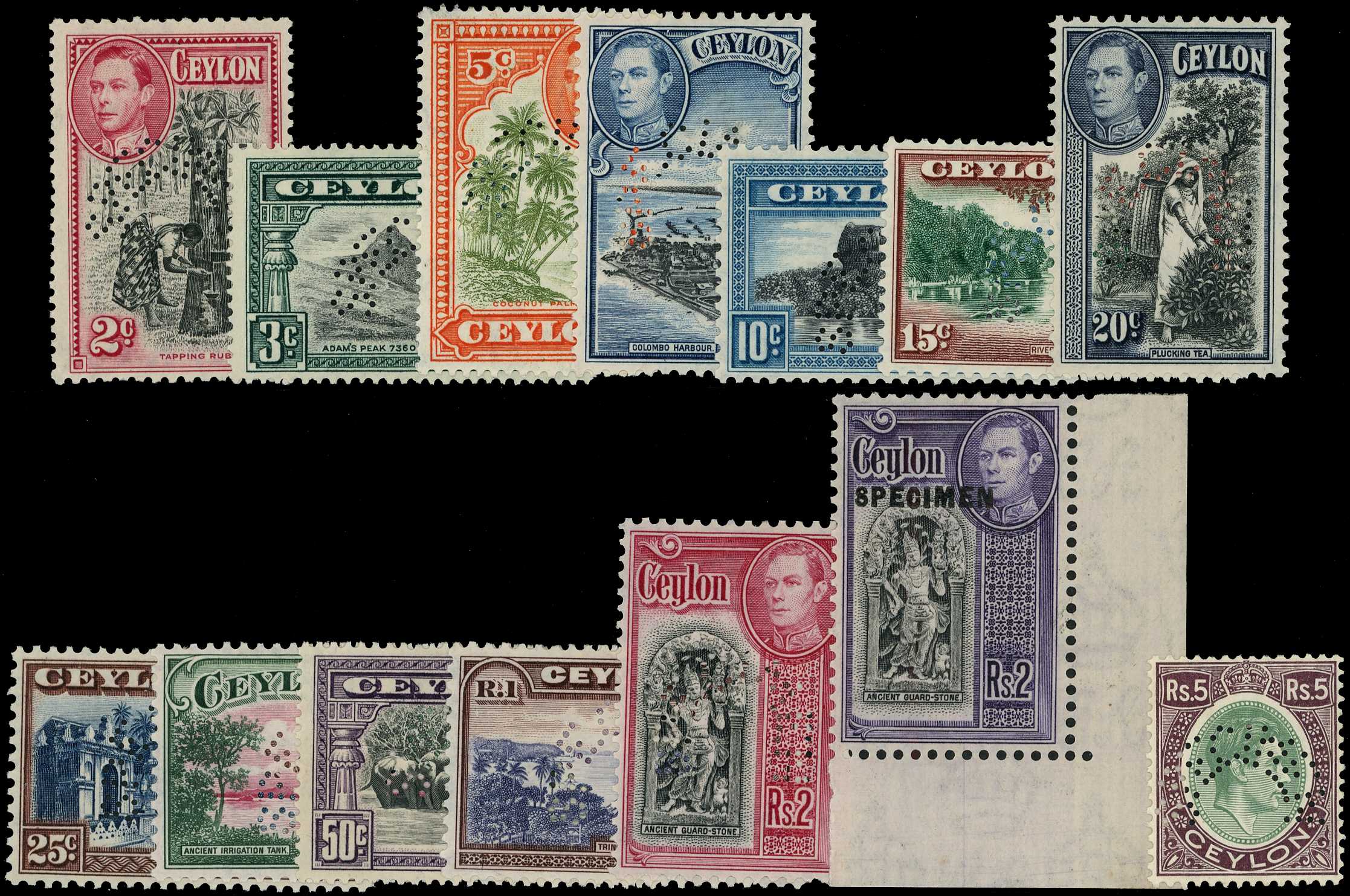 1938-47 set of fourteen, o.g. Thirteen...
