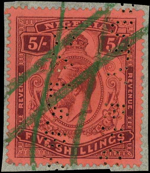 1916 DLR Keyplate wmk MCA 5s purple on red,...