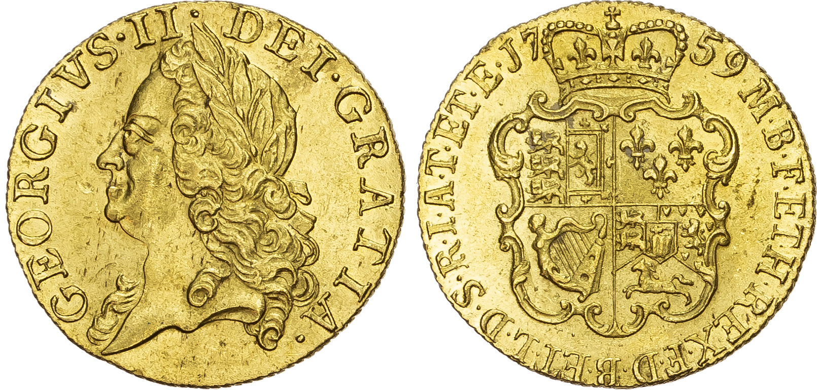 George II (1760-1820), 'Old Head' Guinea, 1759