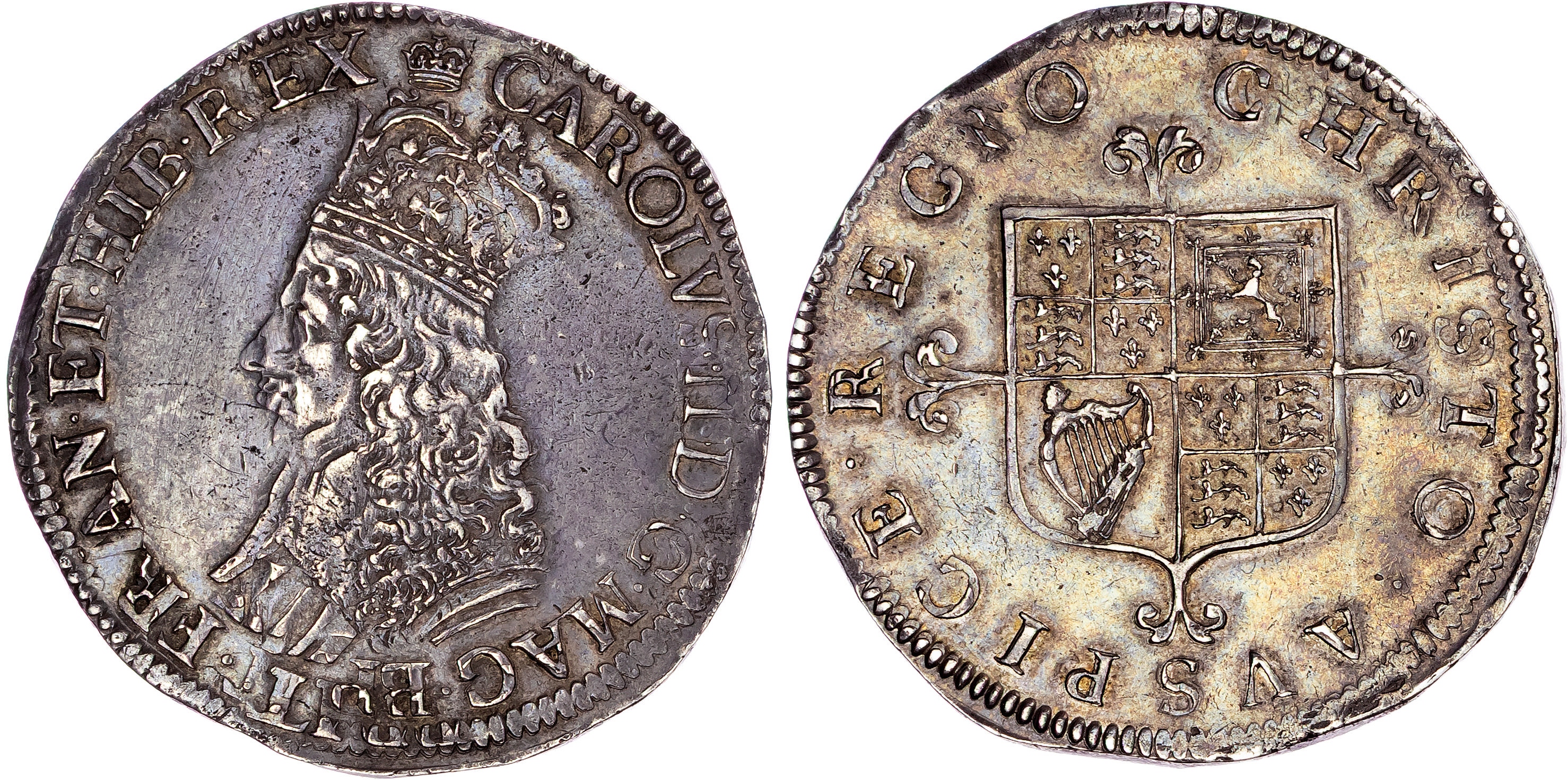 Charles II (1660‐1685), AR Halfcrown, First Hammered Issue, Tower (London) mint, mm. crown (1660‐2).