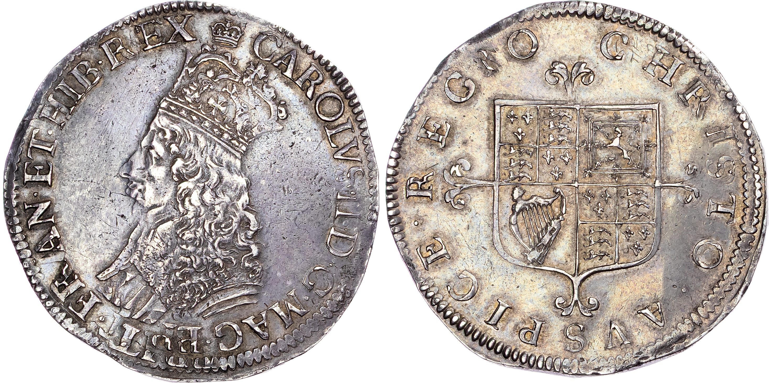 Charles II (1660‐1685), AR Halfcrown, First Hammered Issue, Tower (London) mint, mm. crown (1660‐2).