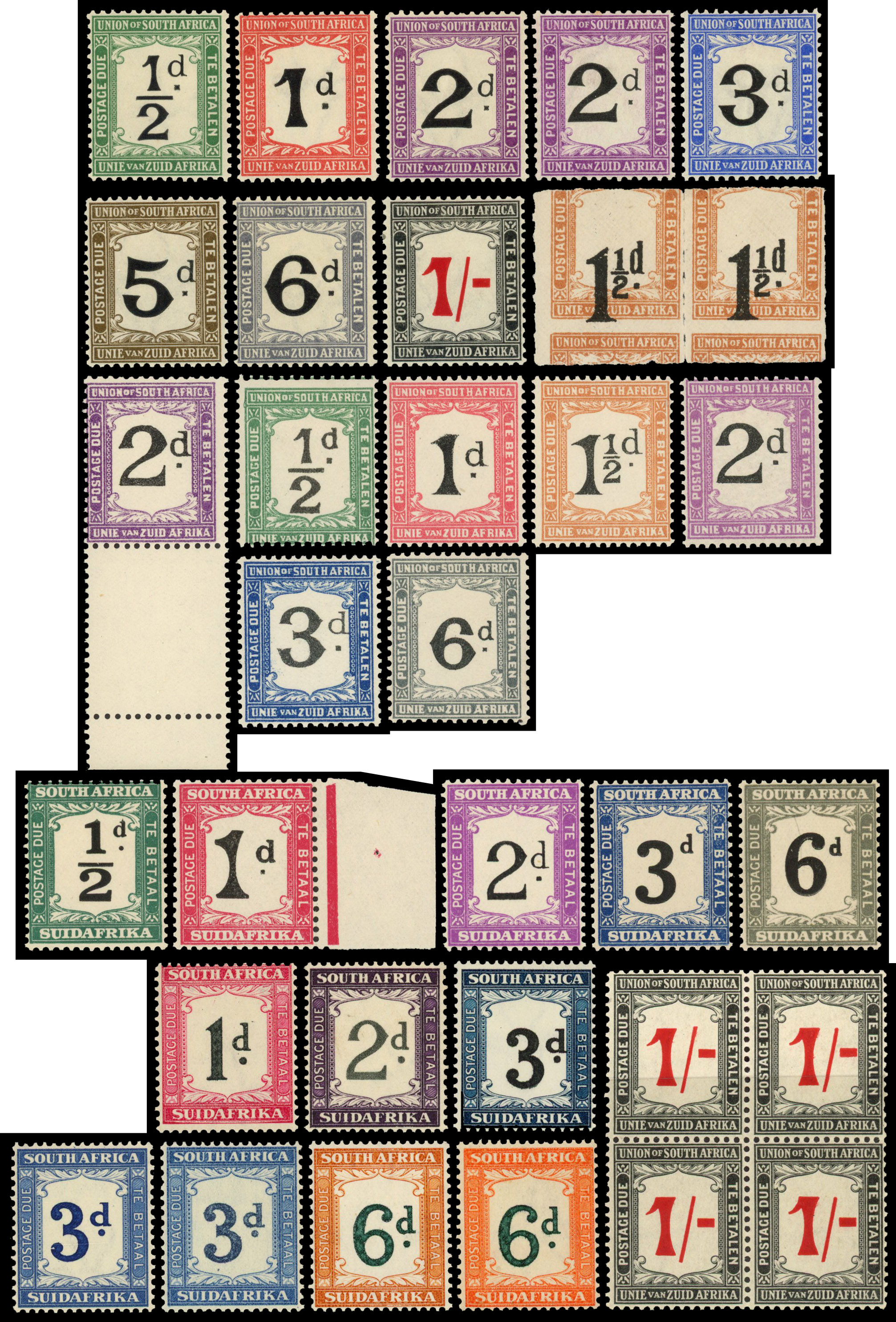 South Africa 1914-21 postage due collection