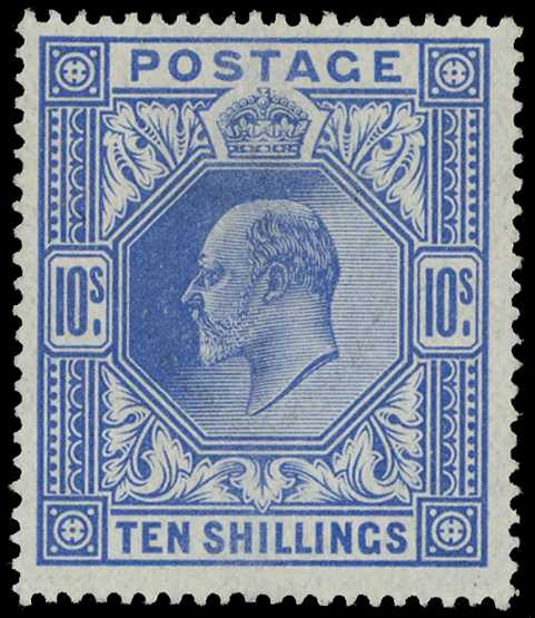 1911 10s blue. Very fine unmounted o.g....