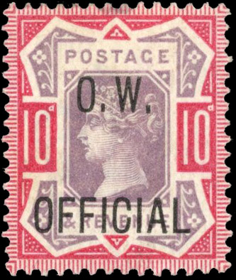 GB SG O35 O.W. Official 1902 10d mint