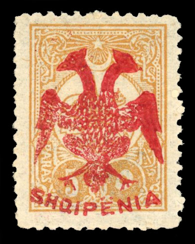 Albania 1913 5pa yellow-buff red double-headed eagle large part o.g.