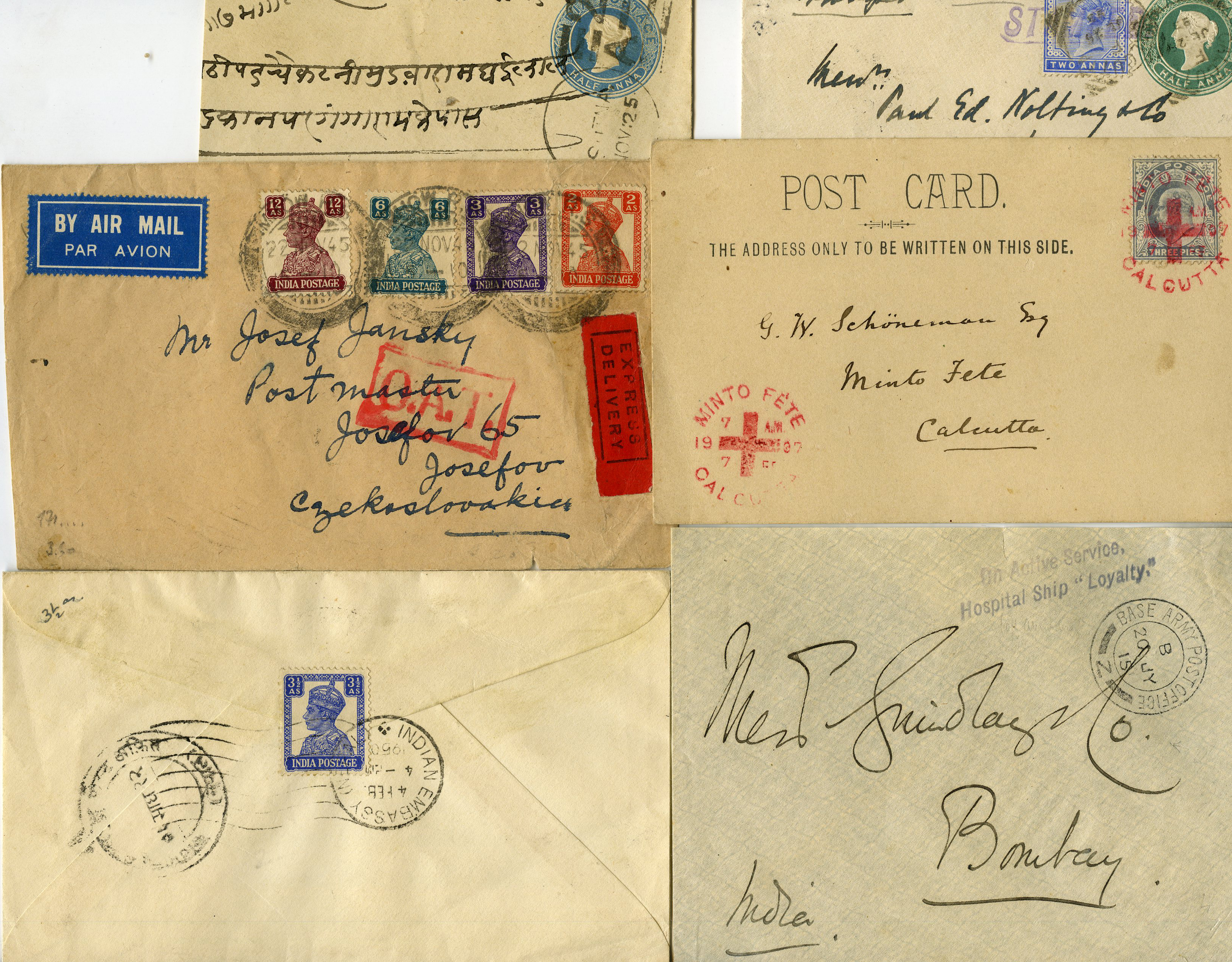 POSTAL HISTORY: 1893-1951 selection...