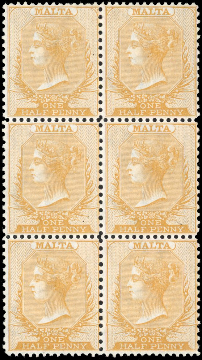 Malta SG 16 mint block of six