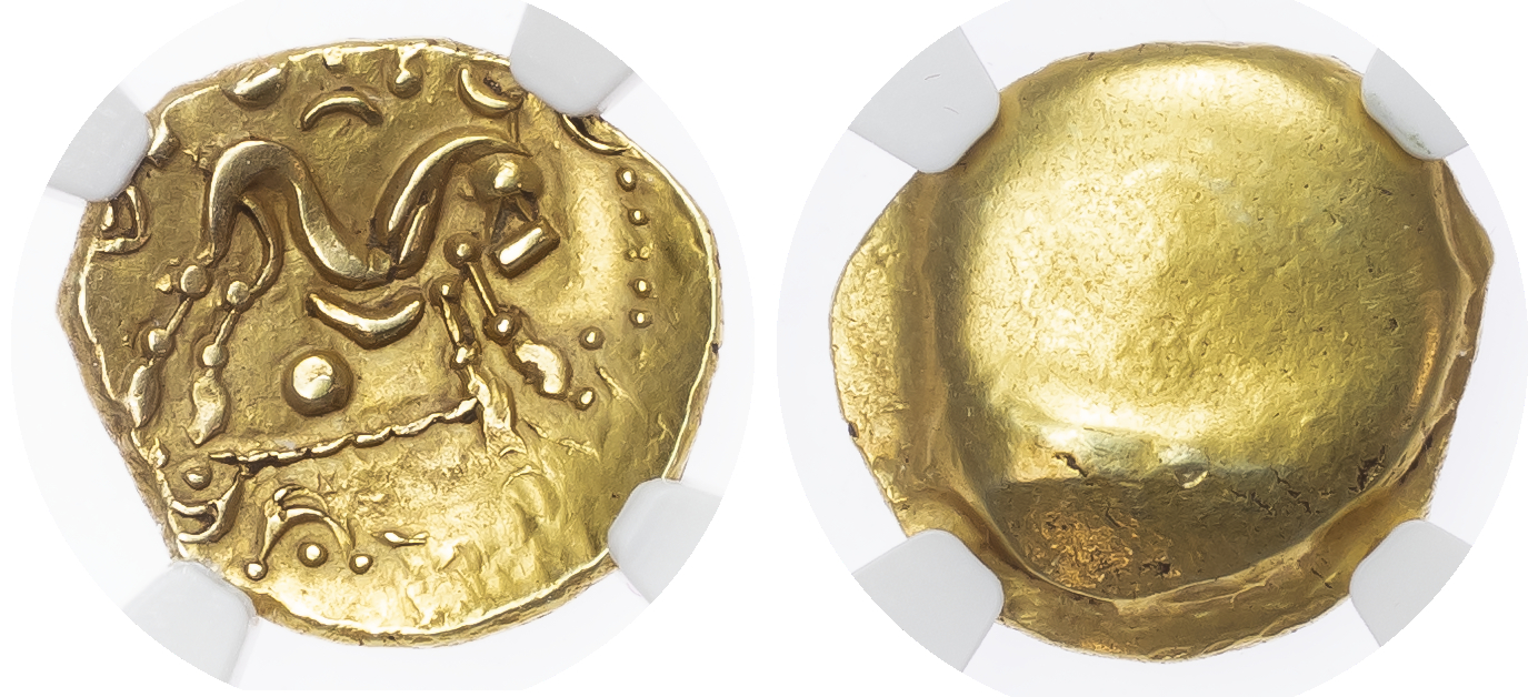 Imported Coinage, Ambiani (c. 58-55 BC) AV Stater, ‘Gallo-Belgic E’, Gallic Wars issue, 6.11g. 