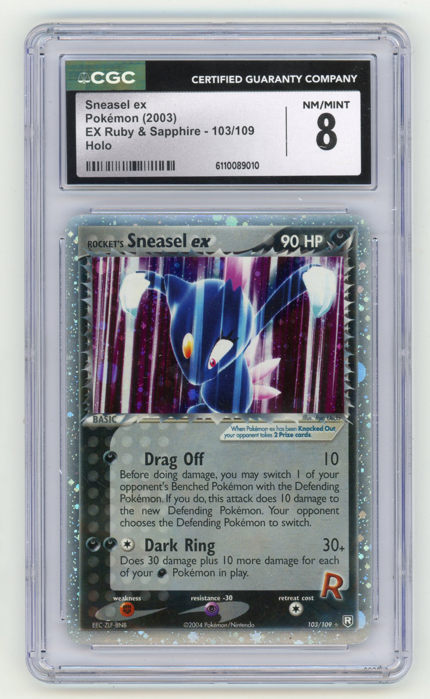 CGC 8 Sneasel ex #103 Holo - EX Ruby & Sapphire