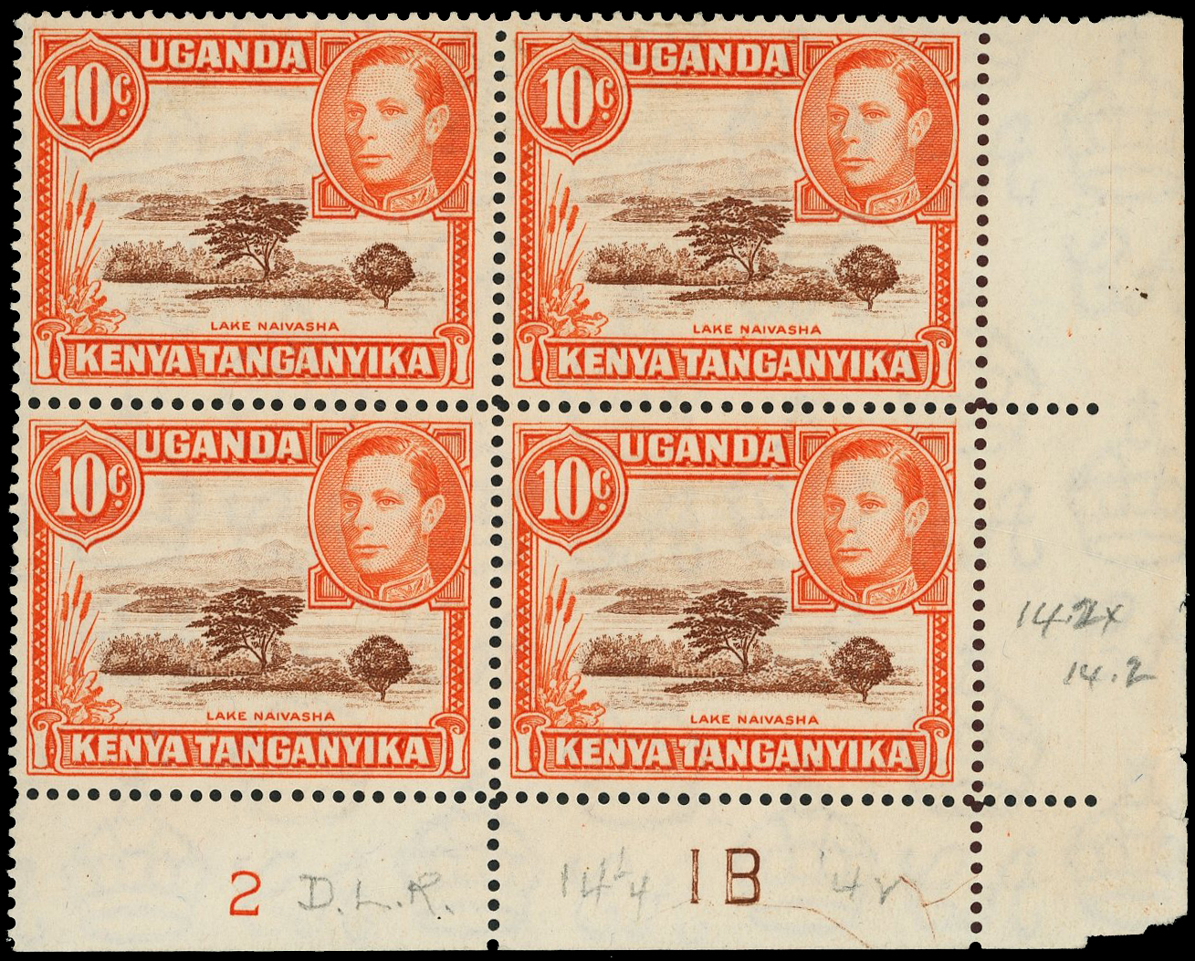 KUT SG 134c Plate block mint