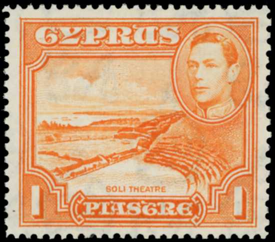 1944 1p orange, perf 13½x 12½, fresh...