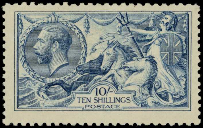 GB SG 413 1915 10/- pale blue mint
