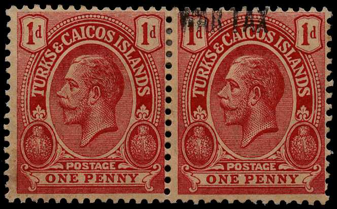 1917 War Tax 1d red variety "OVERPRINT OMITTED...