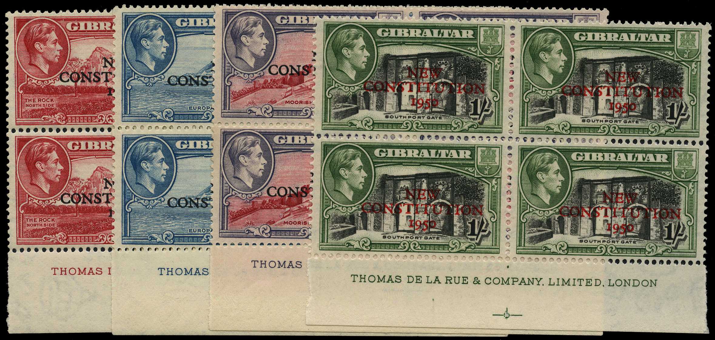 1950 New Constitution set in imprint blocks...