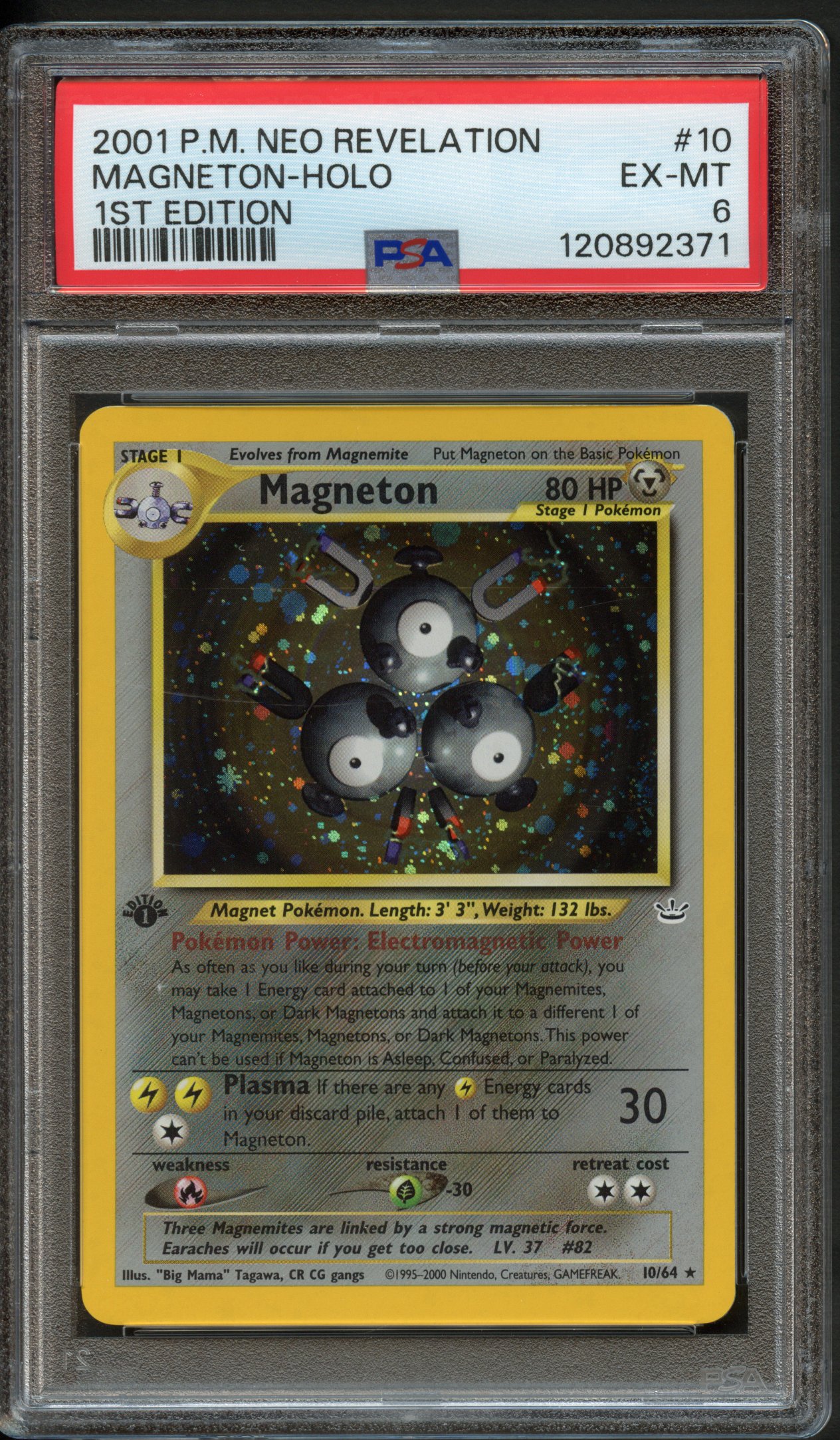 PSA 6 Magneton 1st Edition Holo #10 - Neo Revelation 