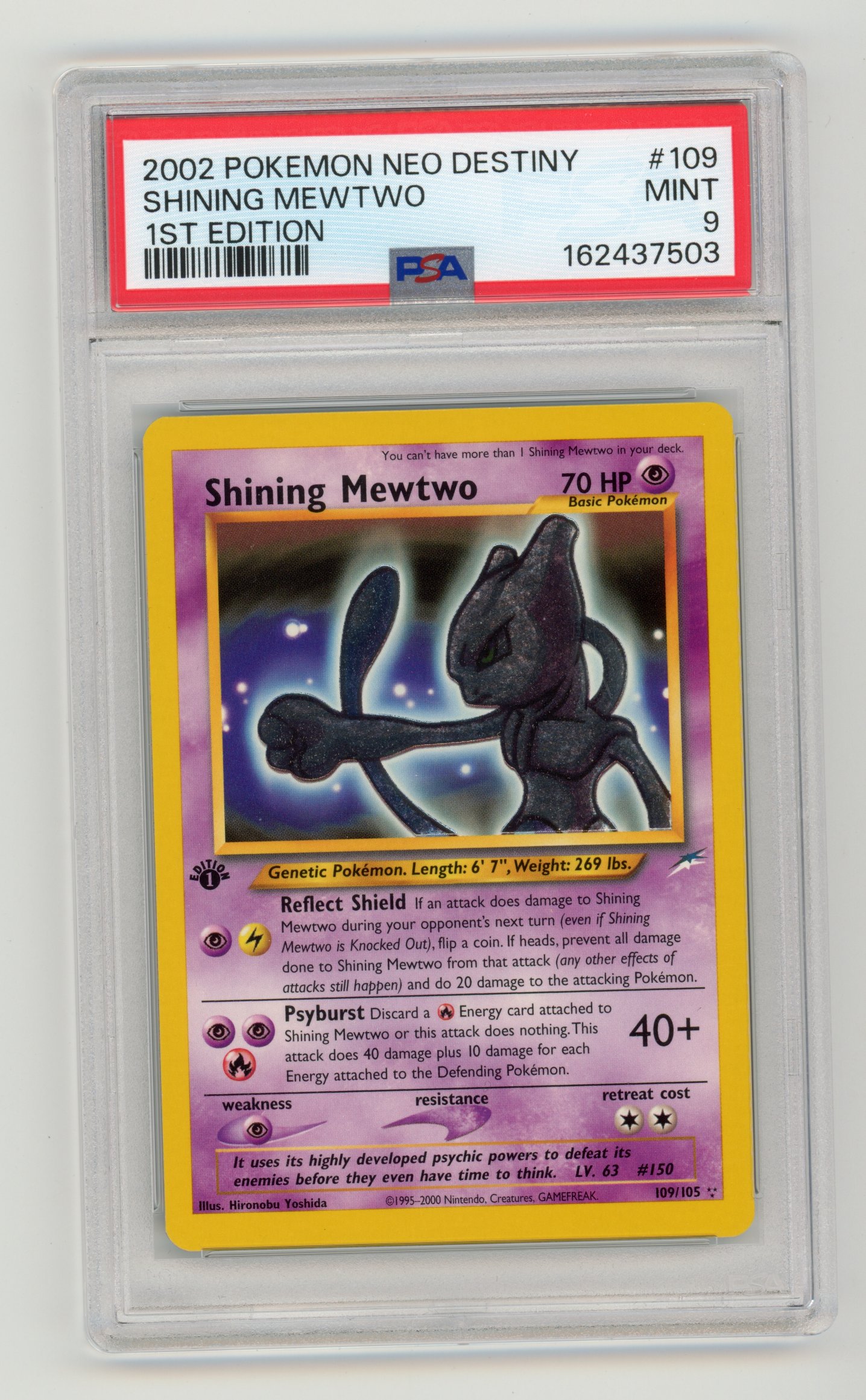 PSA 9 Shining Mewtwo #109 1st Edition Holo Neo Destiny