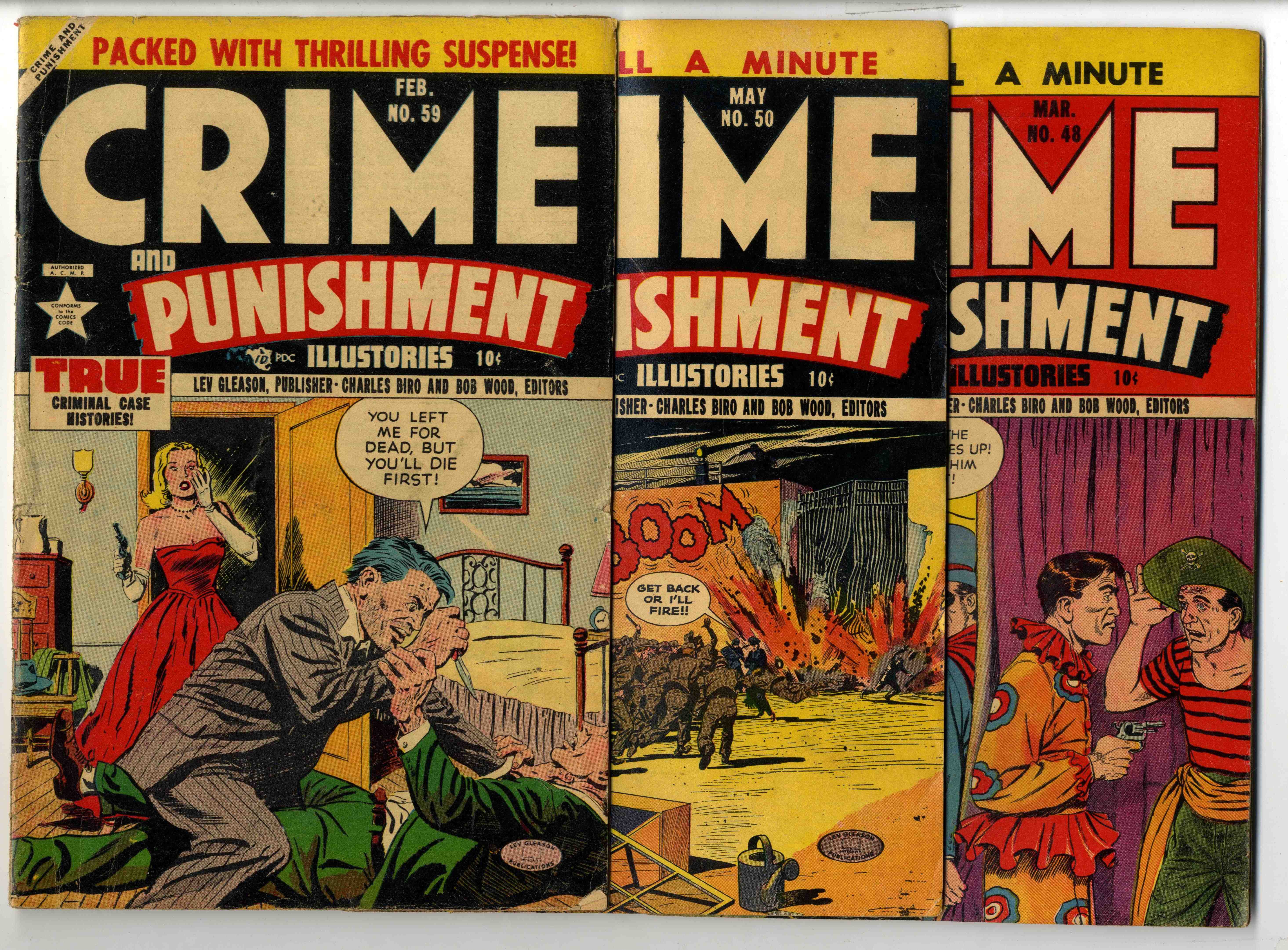 †Crime and Punishment (Lev Gleason Publications, 1950-1952) Bundle of 18 issues.