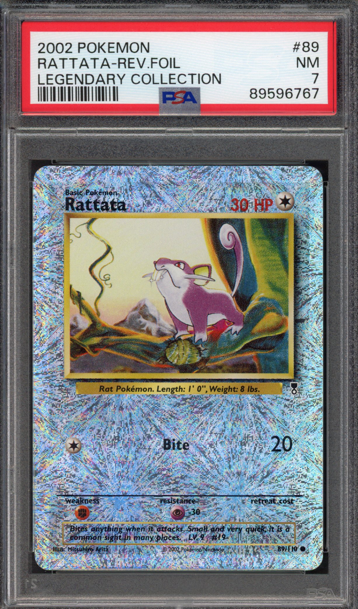Pokemon TCG PSA 7 Rattata 89 Reverse Foil, Legendary Collection