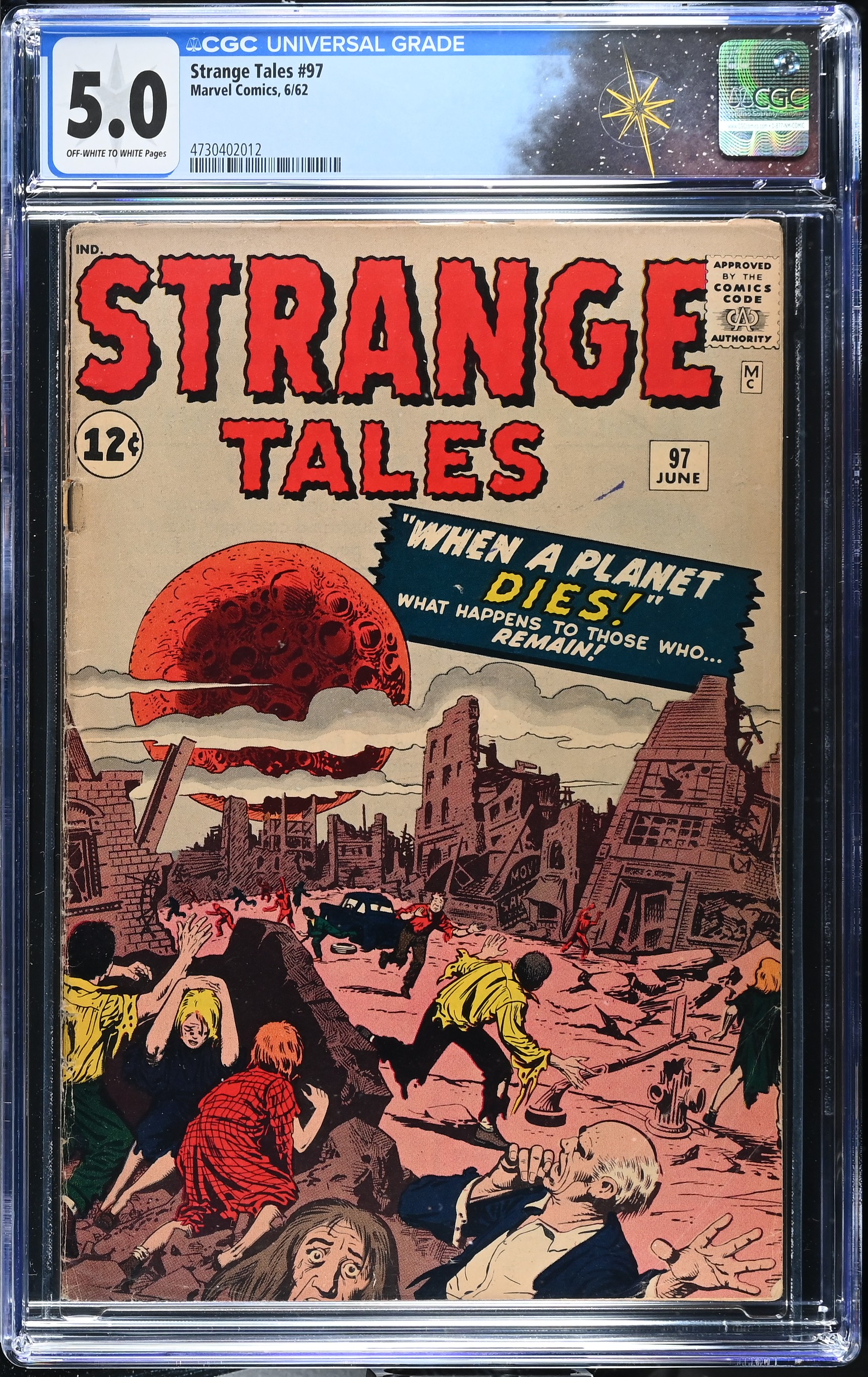 Strange Tales #97 CGC 5.0 "When a Planet Dies!" "Mystery Pupil" "The Madness!" (Marvel Comics, 1962) Off-White to White Pages