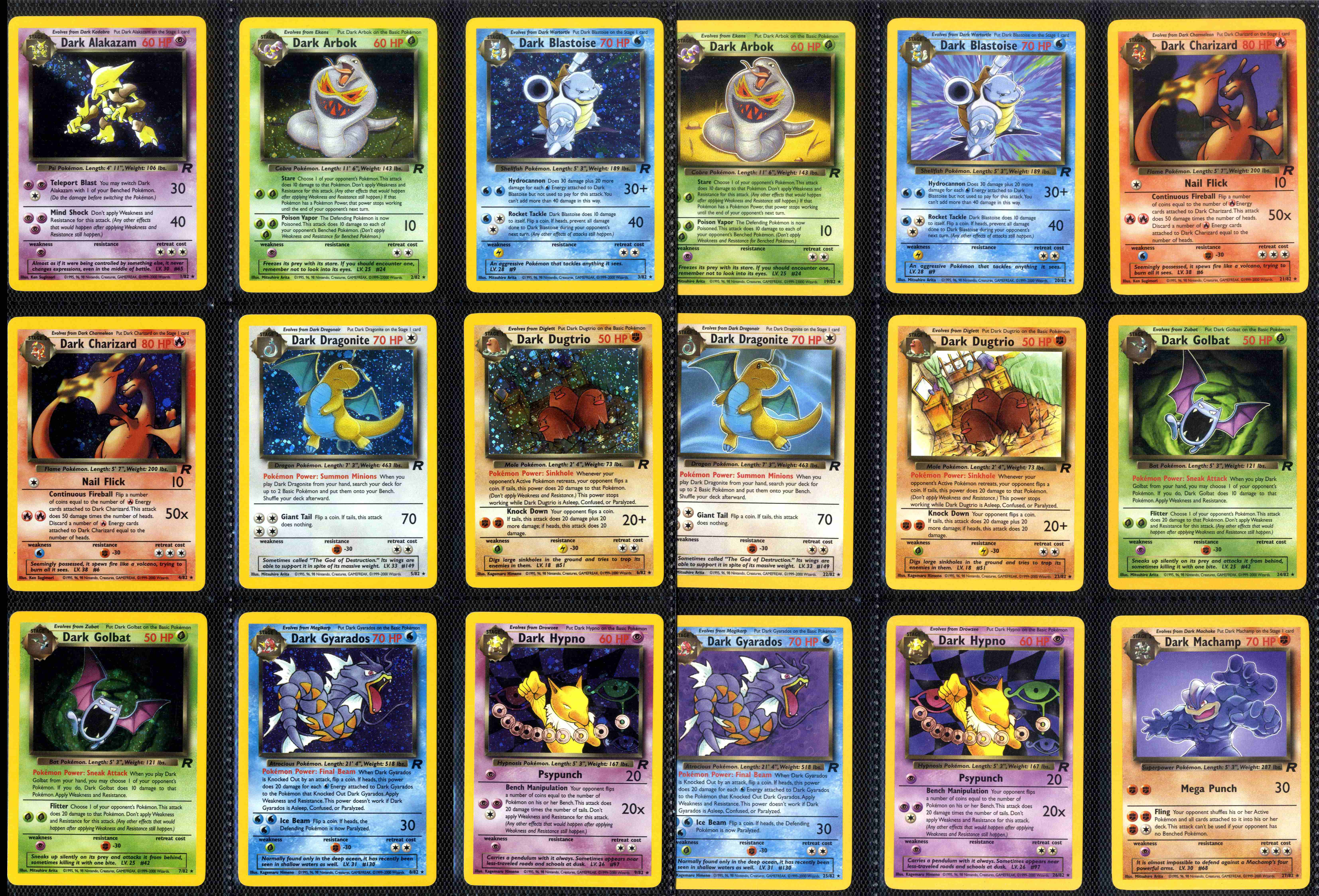 Team Rocket - Partially Complete Set - Full Holo Set + Dark Raichu - 36 cards