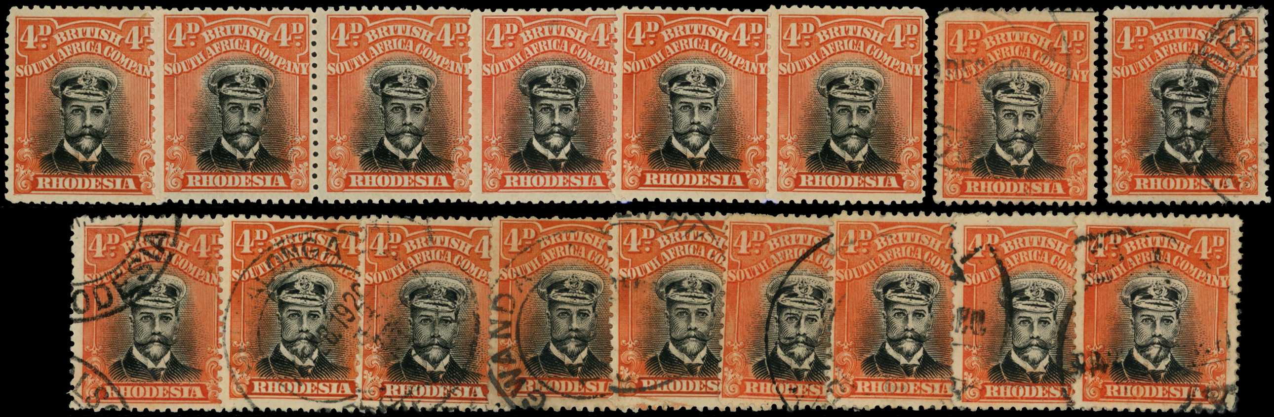 1918-21 4d Head Die IIIB, toned paper, perf...