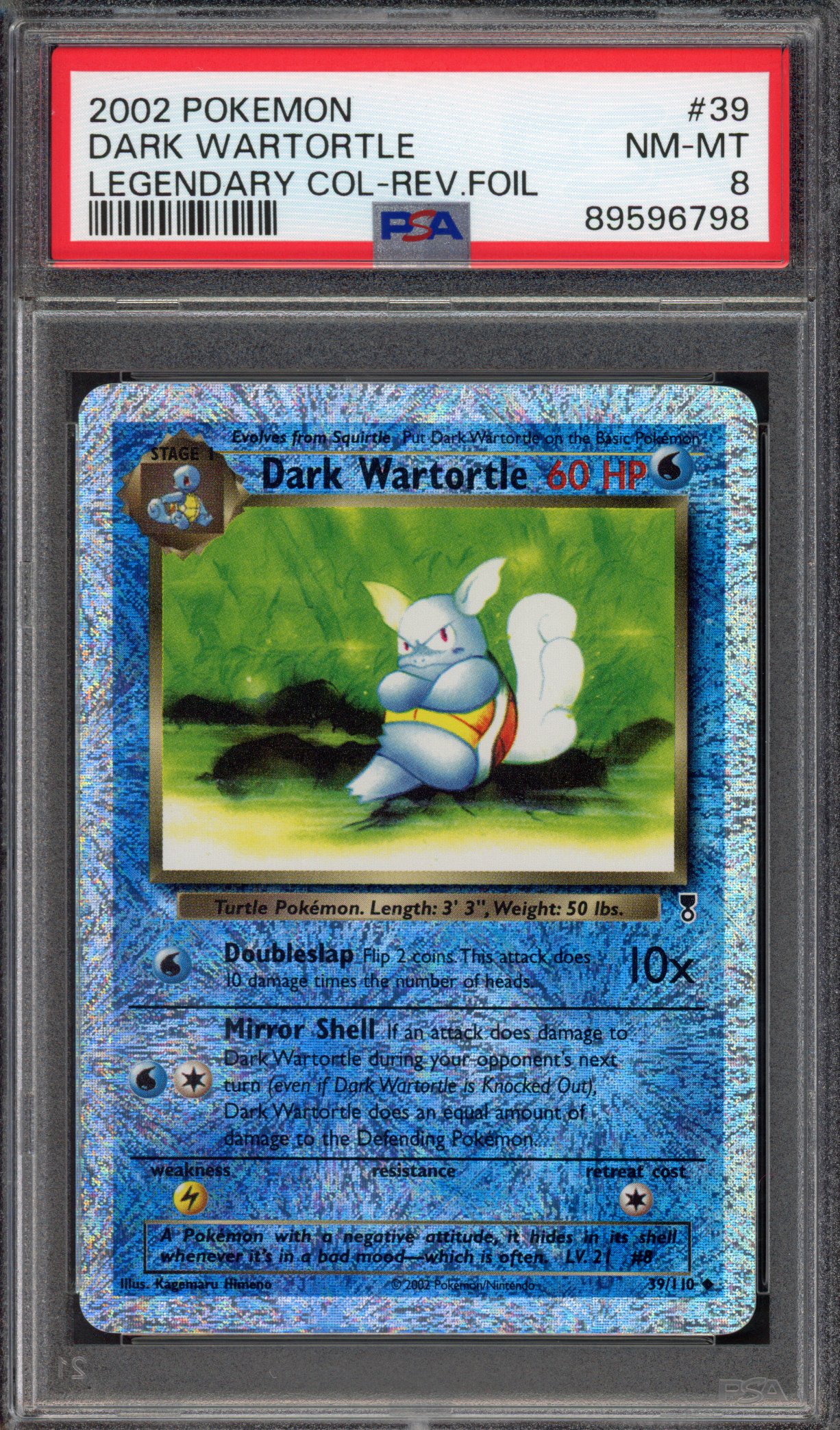 Pokémon TCG PSA 8 Dark Wartortle 39 Reverse Foil, Legendary Collection