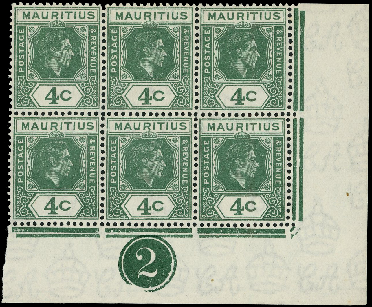 Mauritius SG 254ca, cc block mint
